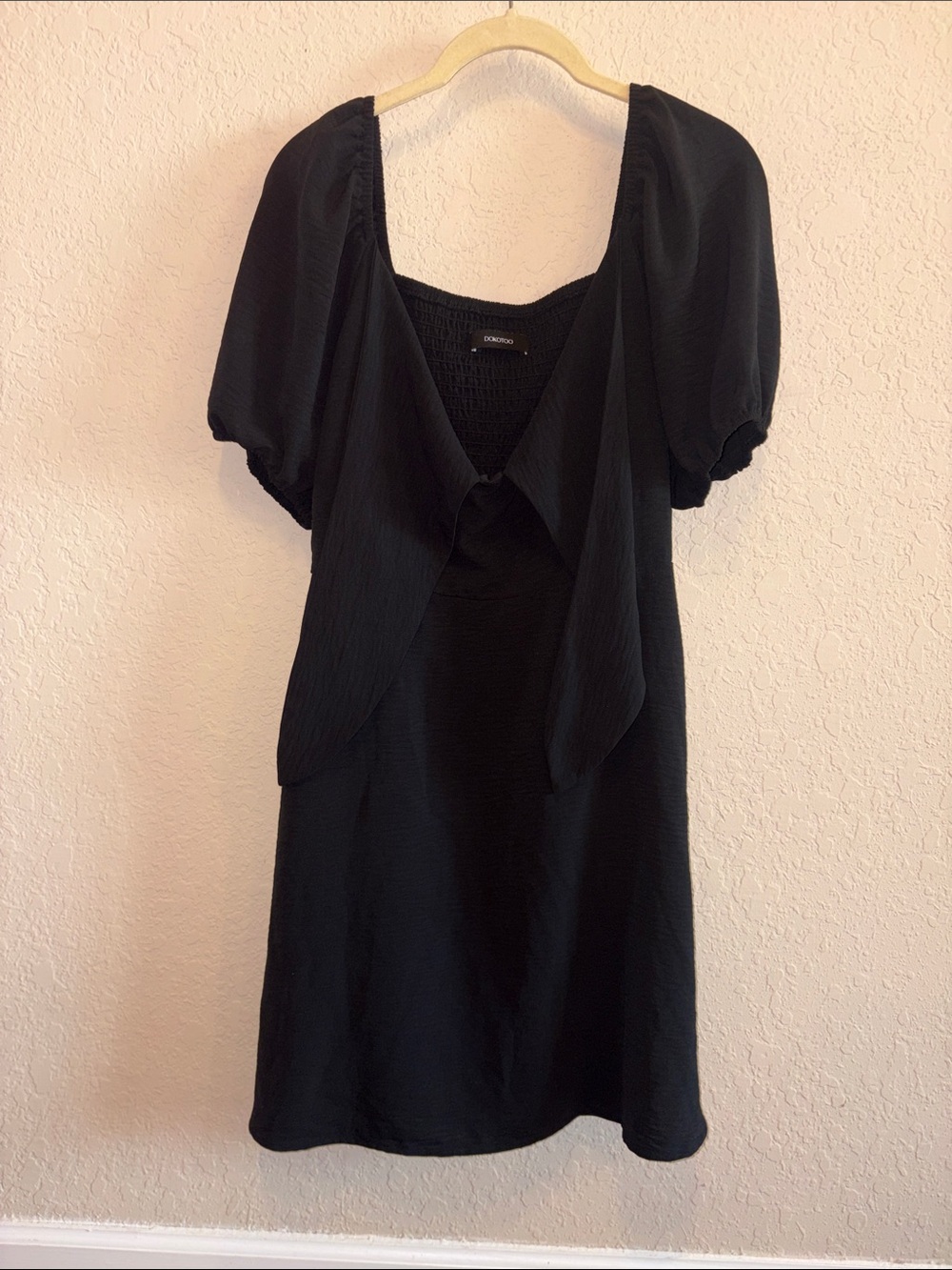 Dorothy Perkins Black Puff Sleeve Midi Dress